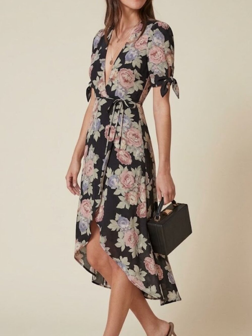 Reformation Royce Brookvale Midi Floral Wrap Dress